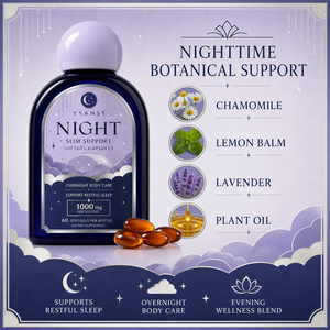Capsules de soutien bien-être nocturne 1000mg 60 gélules Formule végétale naturelle pour un sommeil réparateur Supplément de soin corporel de nuit - Product Image 2