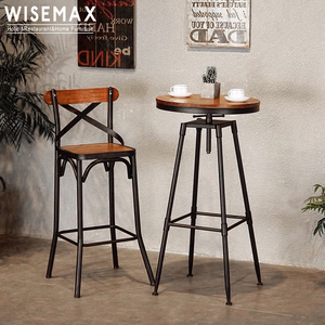 WISEMAX FURNITURE Factory Durable bar Furniture Sets <strong>Black</strong> Wood Stools bar <strong>Chairs</strong> <strong>Arm</strong> Cross X Back bar <strong>Chairs</strong> for Bistro Kitchen - Product Image 4