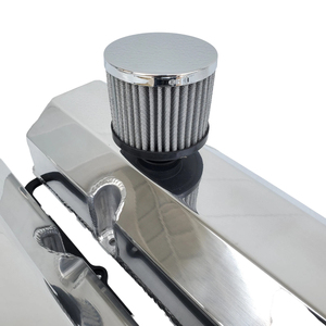 작은 블록 Chevy 광택 알루미늄 제작 밸브 커버 SBC 350 400 브리더 - Product Image 4
