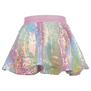 <span class=keywords><strong>Gonna</strong></span> a trapezio per bambine <span class=keywords><strong>con</strong></span> paillettes iridescenti, elastico in vita rosa <span class=keywords><strong>con</strong></span> glitter e sovrapposizione in tulle trasparente, ideale per feste e spettacoli. - Product Image 3