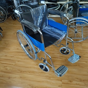 Venta al por mayor de fábrica, silla de ruedas portátil plegable cromada, ligera, 809, silla de ruedas Manual de acero, producto del fabricante - Product Image 4