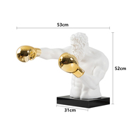 Sculpture en résine personnalisée 2024 pour la boxe et la gymnastique, figurine de boxeur, décoration pour hall d'hôtel, cadeau d'ouverture pour salle de sport commerciale