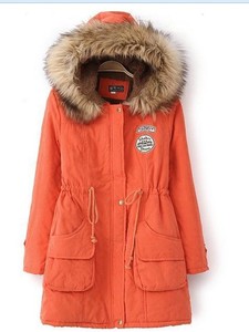 Walson giacca S-XXXL <span class=keywords><strong>donna</strong></span> rossa calda lunga pelliccia invernale giacca gialla giacca Parka felpa con cappuccio - Product Image 6