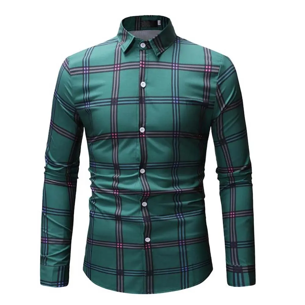 Customized Fashion Printed Ground Dress Shirt for mens pure cotton