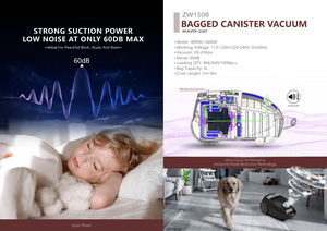 Aspiradora de Depósito Súper Silenciosa con Bolsa Ecológica para el Hogar y Hoteles, Función Seca, Fuente de Alimentación Eléctrica, Bajo Nivel de Ruido 59dB - Product Image 5