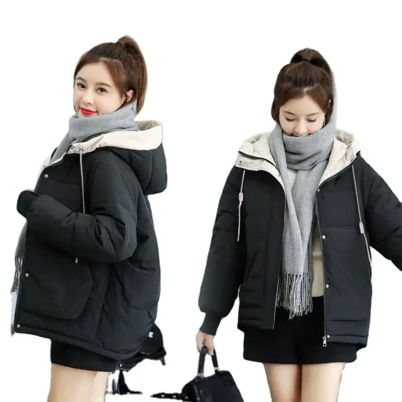 Großhandel Daunen Baumwolle gepolsterte Jacke Damen Winter 2021 neue koreanische Stil lose verdickende Baumwolle gepolsterte Jacke