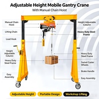 Grue portique mobile sans rail, réglable en hauteur, pour le transport de marchandises, capacité 12,5 tonnes à 20 tonnes, pour atelier
