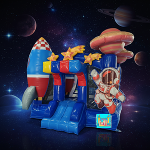 Castillo Inflable con Diseño de Cohete Espacial, Nuevo Diseño de Moonwalk, Castillo Inflable con Astronauta, Jumper Inflable Espacial - Product Image 1