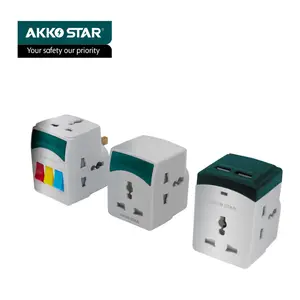 Akko star hot sale 13a copper plug travel adapter electrical plug socket 3 pin universal socket