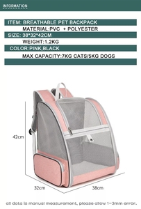 Mochila Transportadora de Mascotas Personalizada, Elegante, Plegable, Portátil y Transpirable - Product Image 5