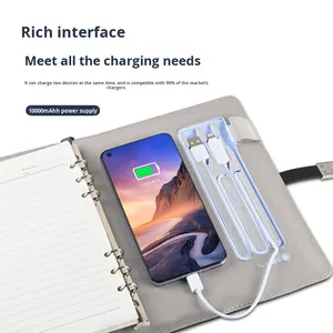 Agenda Corporativa Ecológica con Tapa Dura de 4.3 Pulgadas, Diario con Video, Cargador Inalámbrico de 10000 mAh, Unidad USB y Bloqueo por Huella Dactilar - Product Image 4