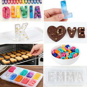 Moule en silicone antiadhésif à démoulage facile, 26 lettres de l'alphabet, pour la fabrication de bonbons, biscuits, chocolats, glaces - Product Image 4