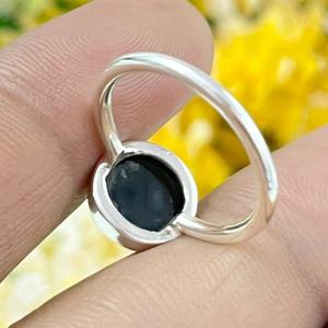 Black Tourmaline Bezel Setting 925 Sterling Silver Ring Jewelry for Wedding Anniversary Valentine's <b>Day</b> <b>Gift</b> - Product Image 5