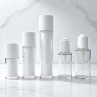 Envases de PET de 30ml/50ml para el Cuidado de la Piel, Botellas con Bomba y Tapa de Rosca, Impresión de Logotipo en Serigrafía, Botella de Loción con Bomba Dosificadora para Crema Facial