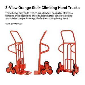 JK Steel Folding Hand Trolley 6 Wheels Industrial Platform Dolly Stackable Powder Coated <b>Max</b> 200kg Load Capacity JK-250-6W - Product Image 3