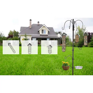 Support métallique en fer pour jardin Distributeur automatique d'aliments pour oiseaux en forme de boule de suif suspendu Mangeoire pour oiseaux sauvages d'extérieur - Product Image 5
