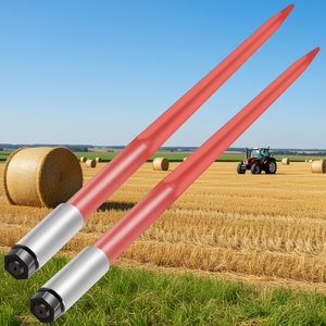 Horquillas para Heno de 43 Pulgadas con Recubrimiento Rojo, Capacidad de 3000 Libras, Acoplamiento Rápido para Tractores - Product Image 2