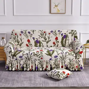 hot sells cover couch sofa water proof Dust proof 3pc sofa cover set strech Skirt Printed Sofa cover