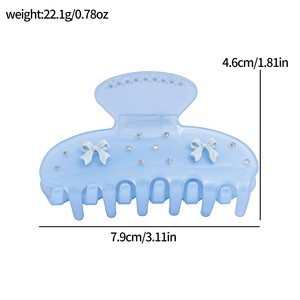 Acetate Hair Claw <b>Clips</b> Rhinestone Flower Butterfly <b>Bow</b> Hair <b>Clips</b> 8 cm Women Daily Wedding Christmas - Product Image 4