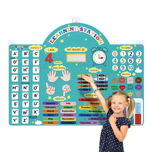 Kit de jeu éducatif d'apprentissage en <span class=keywords><strong>feutre</strong></span> pour ensemble d'apprentissage pour tout-petits 36*27 pouces 92 pièces en <span class=keywords><strong>feutre</strong></span> pour formes de chiffres de lettres - Product Image 1