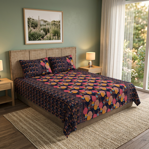 Parure de lit moderne à imprimé floral délavé, housse de couette rouge et taies d'oreiller pour chambre à coucher et usage domestique - Product Image 2