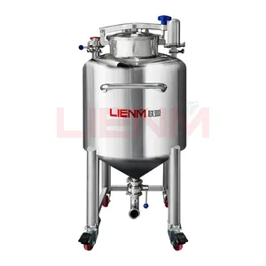 LIENM Stainless Steel Storage Tank With Agitator 500L 1000L Removable Pneumatic Water Soap Liquid Stirring Storage Tank