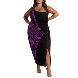 Nuovo Logo personalizzato OEM di grandi dimensioni Sexy una spalla divisa lunghi Maxi abiti donna signora elegante stampa tartaruga abito hawaiano senza maniche - Product Image 3
