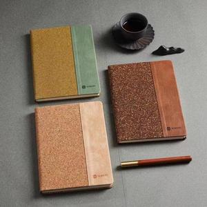 Wood Grain Pu Splicing Notebook <b>Set</b> Hardcover Business Office Organizer Agenda Pvc Cover Sewing School <b>Writing</b> Packaged Box - Product Image 3