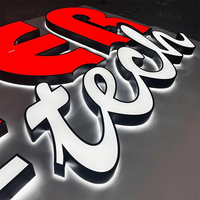 Enseigne commerciale extérieure en 3D, enseigne de magasin, enseigne de commerce, lettres en relief éclairées par l'avant, enseigne en lettres en relief fabriquée, éclairage LED interne