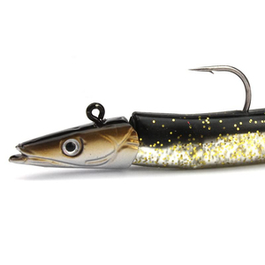 Leurre de pêche souple en plastique de 11 cm et 22 g, imitation anguille de sable, avec tête de jig et queue à pagaie, type swimbait - Product Image 5