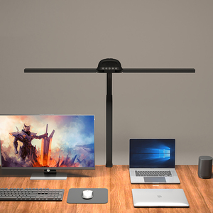 Luz de escritorio de doble cabeza ultrabrillante con abrazadera/base, lámpara de trabajo de <span class=keywords><strong>arquitecto</strong></span> con Sensor táctil, luz de lectura de Monitor de computadora con reloj - Product Image 5
