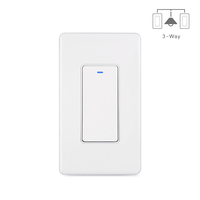 Interrupteur intelligent WiFi SIXWGH Tuya 3 voies compatible Alexa/Google Home avec télécommande/minuterie, homologué UL, fil neutre requis