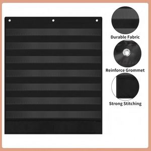 Tablero de Clase con 7 Bolsillos, Horario Diario y Almacenamiento, Tela de Poliéster Negra, 33.2x28 Pulgadas, para Tarjetas de Letras y Palabras - Product Image 5