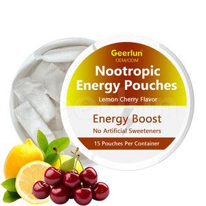 OEM Özel Aromalı 100mg Kafein L-Teanin Ağızdan Alınan Poşetler Odaklanmayı Geliştirir Nootropik Enerji Poşetleri Nikotinsiz - Product Image 1