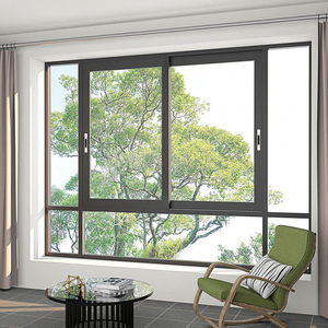 Fenêtres coulissantes à double vitrage en vente chaude, verre Low-E, fenêtre coulissante en aluminium, fenêtre coulissante avec moustiquaire - Product Image 2