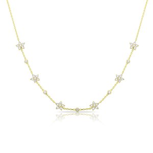 Collar <span class=keywords><strong>de</strong></span> <span class=keywords><strong>Cadena</strong></span> con Dijes <span class=keywords><strong>de</strong></span> Flores Delicadas y Coloridas, Diseño 2026, con Circonitas Cúbicas 5A, para Mujeres a la Moda - Product Image 4