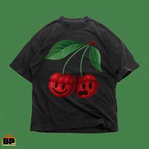 Camiseta con gráfico de cerezas, estilo Y2K gótico, streetwear de los 90, camisa unisex extragrande - Product Image 1