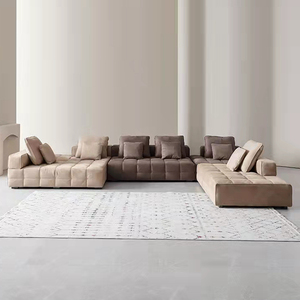 Muebles Foshan, sofá Seccional de lujo moderno, calidad de diseñador, sofá Modular para sala de estar, sofá cómodo de tela de cuero en forma de <span class=keywords><strong>U</strong></span> - Product Image 2