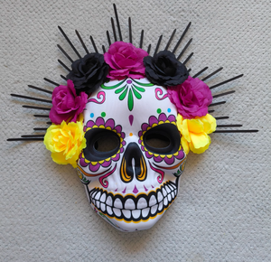 หน้ากากปาร์ตี้งานปาร์ตี้หน้ากากสวมศีรษะลายดอกไม้ต้นโกโก้วันแห่งความตาย - Product Image 3