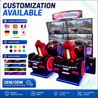 Simulateur de course pour enfants à monnayeur, station de jeu bilingue anglaise pour deux joueurs, construction métallique, garantie 1 an pour les parcs d'attractions