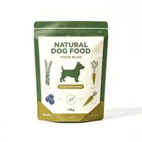 Pochette personnalisée à fermeture éclair pour aliments pour chiens, emballage pour aliments pour animaux de compagnie, sac en plastique imprimé résistant à l'humidité