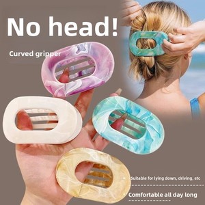 Grandes pinces à cheveux en plastique de 10 cm - Élégantes pinces à cheveux ovales <span class=keywords><strong>plates</strong></span> pour cheveux épais, barrettes de style français - Product Image 1