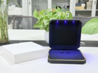 Boîte à bijoux LED noire octogonale à bord doré en gros, boîte à bijoux LED noire pour la vente au détail, boîte à bijoux LED noire octogonale à bord doré en stock