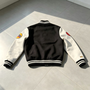 Custom Varsity <b>Jacket</b> Recycled Wool Leather Trim Sustainable Embroidery College <b>Jacket</b> Eco Friendly Vintage <b>Men</b> <b>Baseball</b> <b>Jacket</b> - Product Image 3