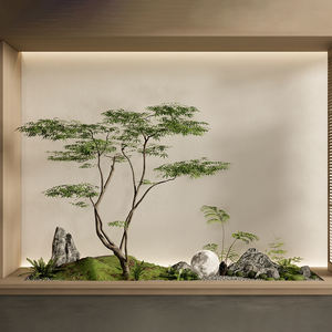 พืชสีเขียวเทียมกรงเล็บไก่ต้นเมเปิ้ลตู้โชว์การออกแบบภูมิทัศน์ที่ทันสมัยการจัดแสดงห้างสรรพสินค้าการตกแต่งพืช - Product Image 3