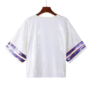 Camiseta de Manga Corta con Lentejuelas de los Buffalo Bills, 24 Colores, Alta Calidad, para el Día del Juego, Camiseta Corta con Lentejuelas del Equipo de Fútbol Americano - Product Image 2