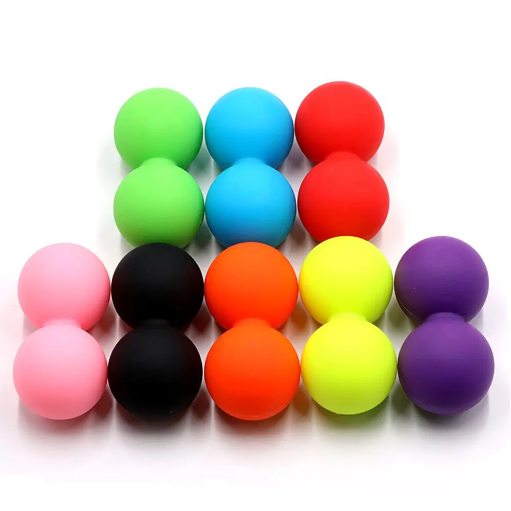 Eco Friendly Silica Gel Peanut Massage Ball Double Balls for Muscle Relaxation Yoga Exercise Wholesales Customized