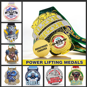 Hochwertige 3D-Goldmedaillen für die Russische Powerlifting-Meisterschaft, direkt ab Werk – Sportmedaillen aus Zinklegierung für Wettkampf und Gewichtheben - Product Image 2