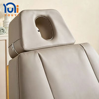 Chaise de beauté électrique multifonctionnelle en promotion, lit de massage facial inclinable, cadre doré, 3 moteurs, lit de soin pour spa et extensions de cils