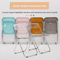 Chaise de salle à manger pliante transparente Ins Style chaise de maquillage à la mode pour magasin de vêtements hôtel Internet chaise de célébrité